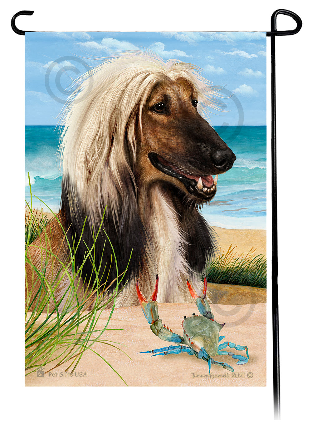 Afghan Hound Summer Flowers Garden Flag