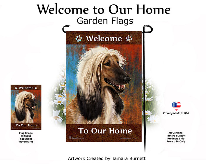 Afghan Hound Welcome To Our Home Garden Flags