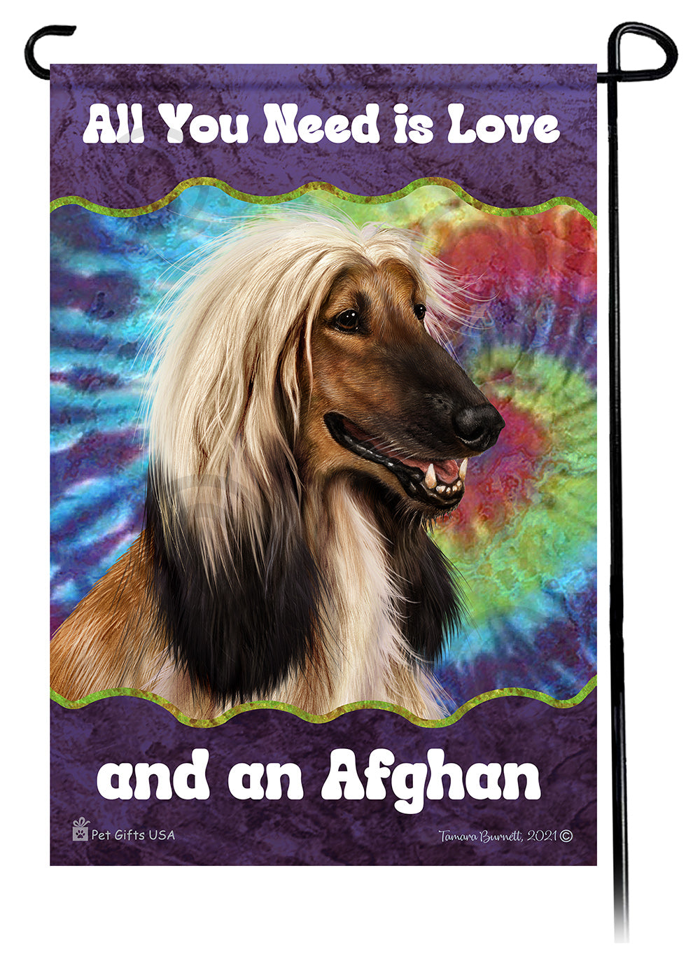 Afghan Hound All You Need Is Love Garden Flags