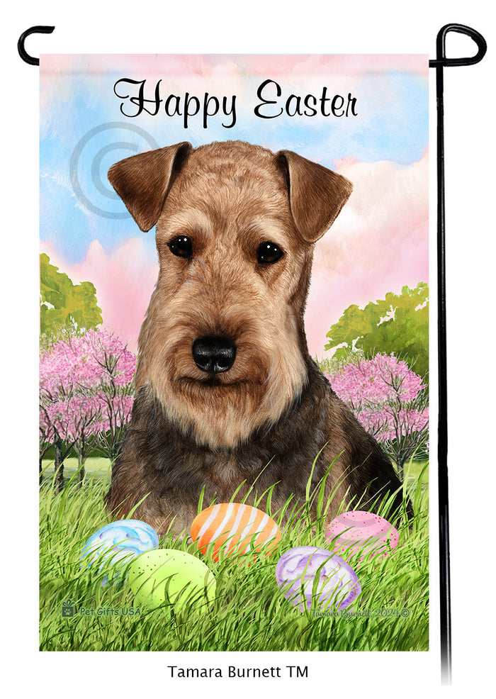 Airedale Happy Easter Garden Flags