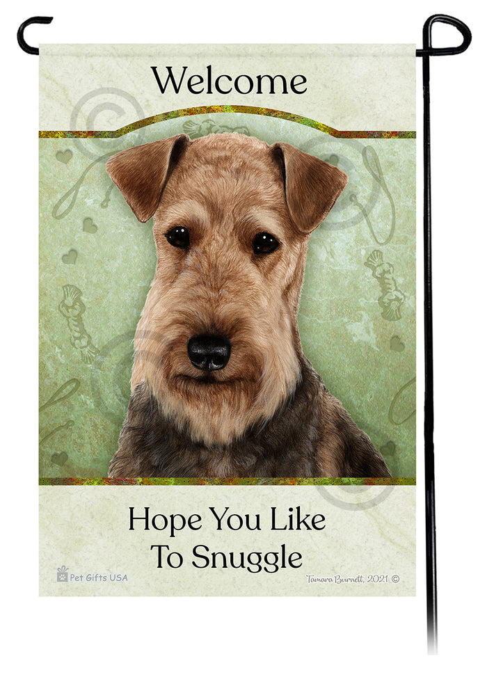 Airedale Hope You Like To Snuggle Garden Flags