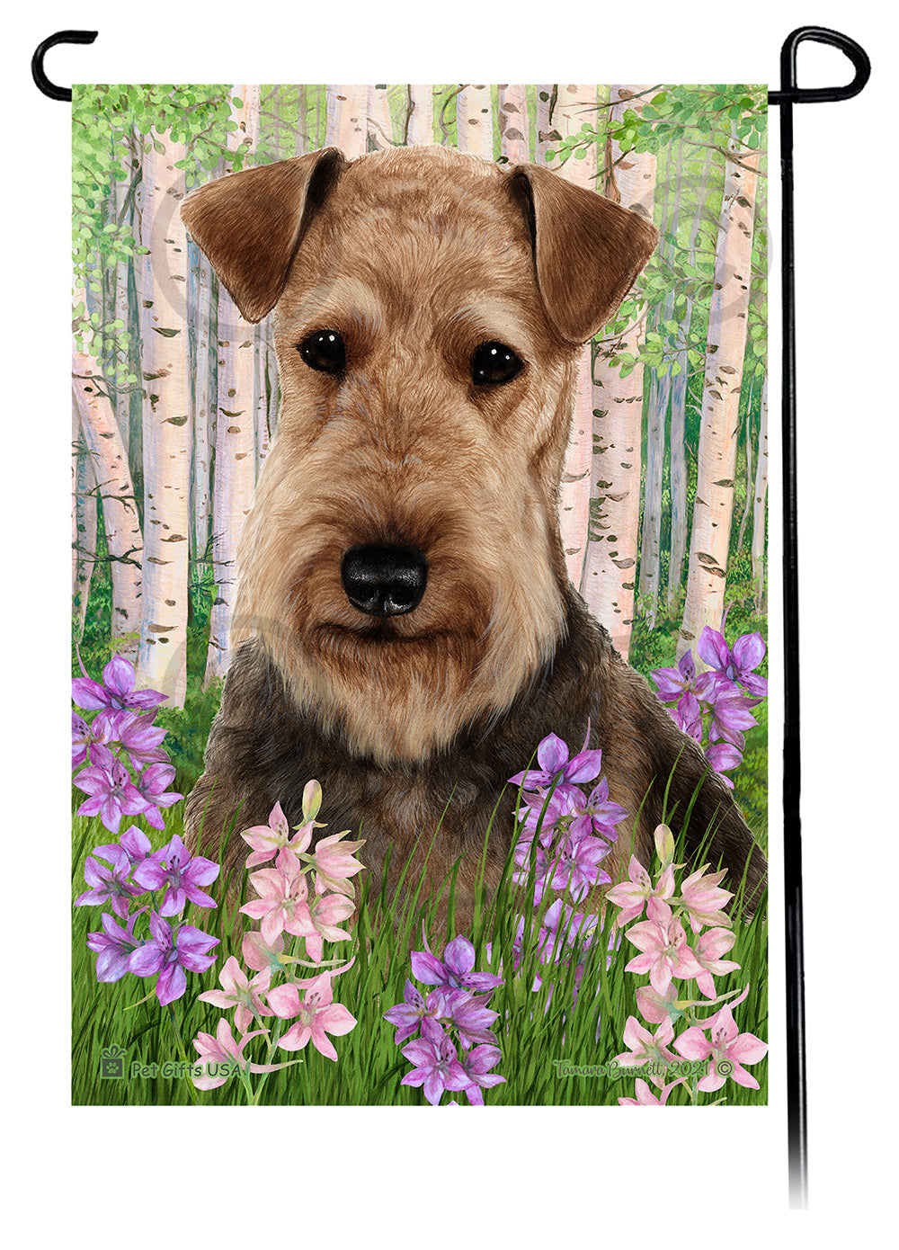Airedale Spring Flowers Garden Flags
