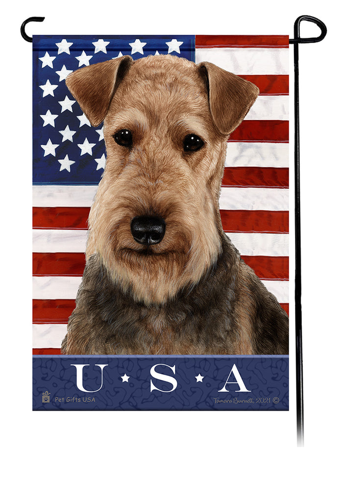 Airedale True Blue Garden Flags