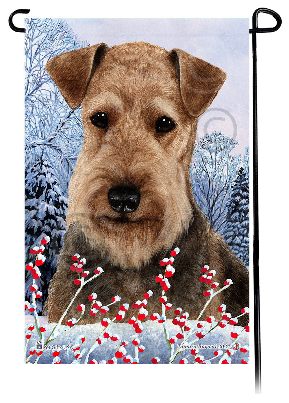 Airedale Winterberries Garden Flags