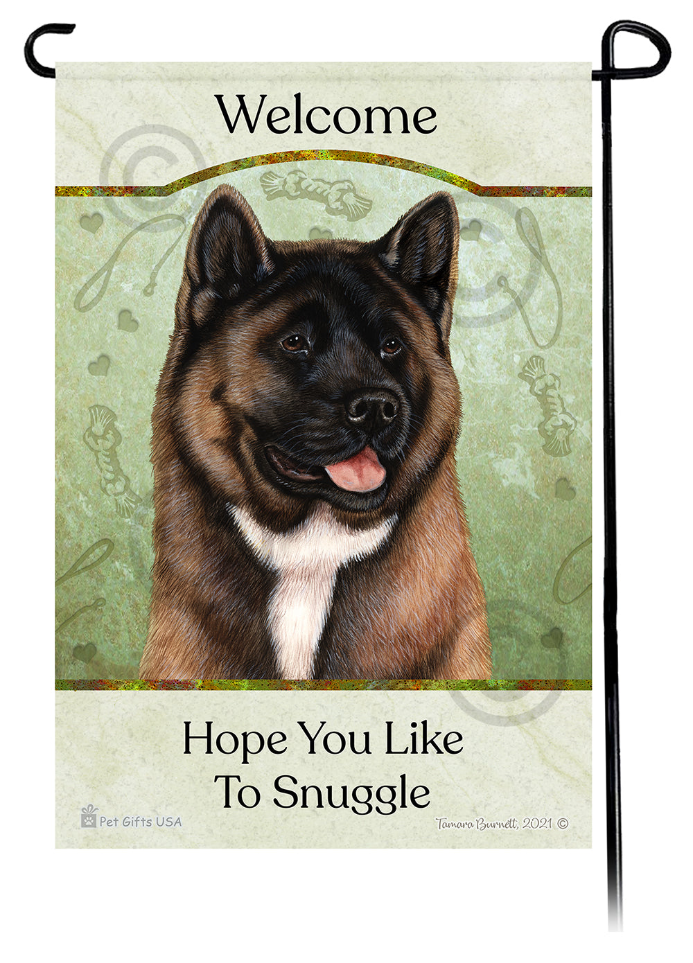 Akita Hope You Like To Snuggle Garden Flags