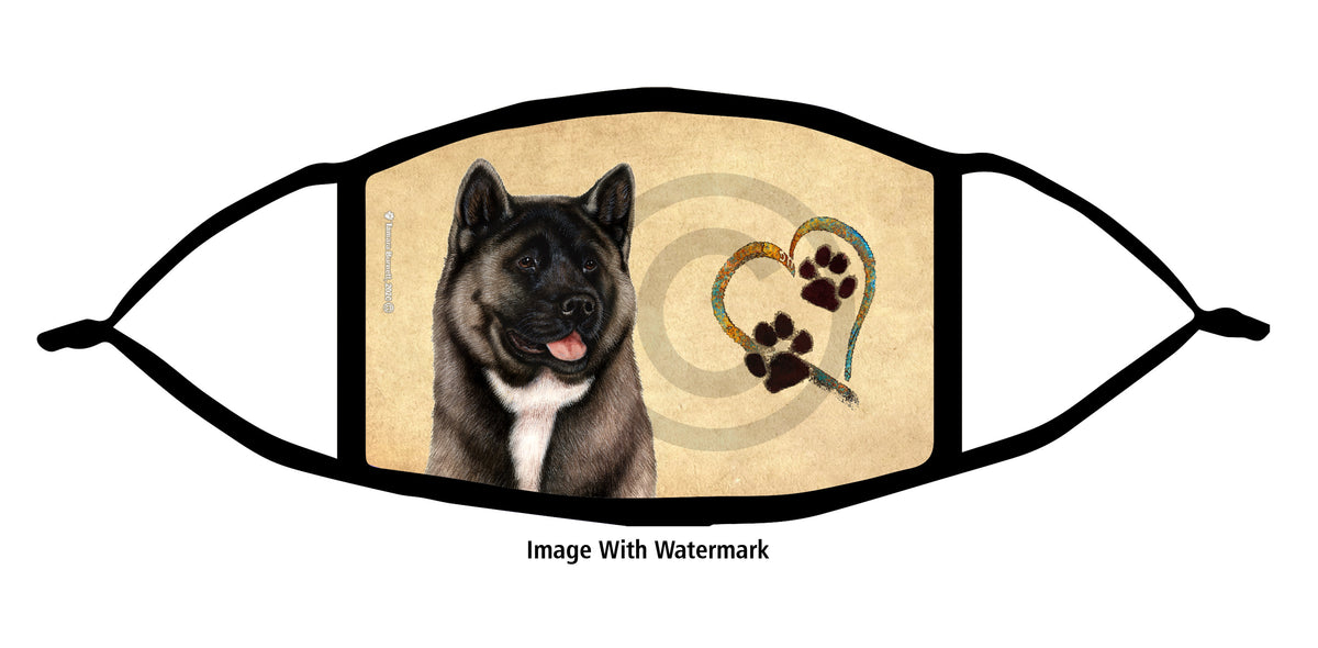Akita (Silver Sable and White) Face Mask