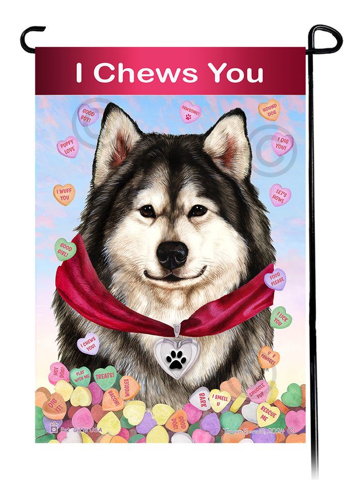 Alaskan Malamute Valentine Sweetheart Garden Flags