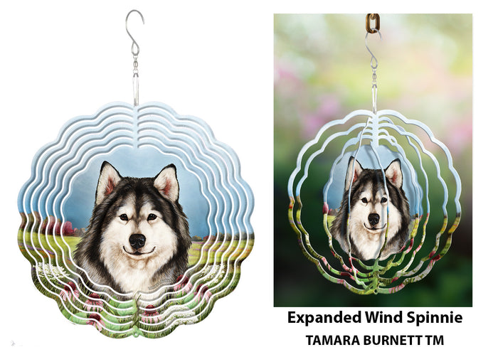 Alaskan Malamute Grey and White Wind Spinner