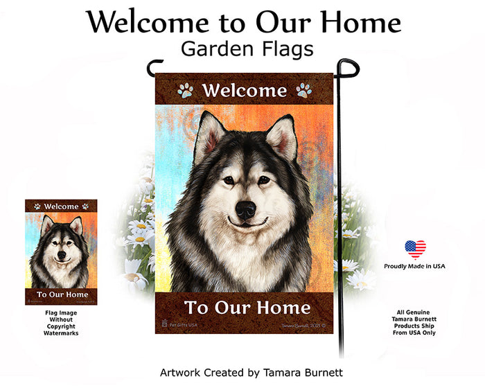 Alaskan Malamute Welcome To Our Home Garden Flags