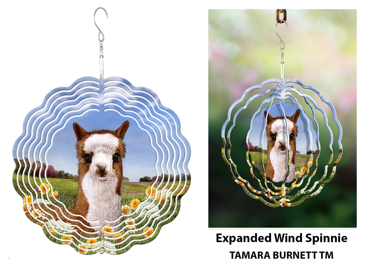 Alpaca Brown and White Wind Spinner