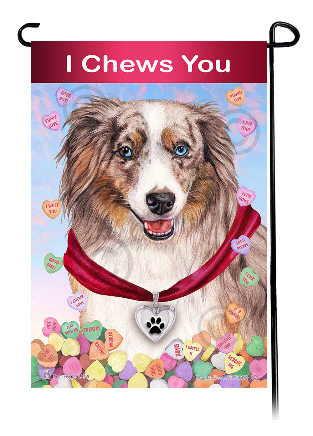 American Shepherd Valentine Sweetheart - Garden Flag
