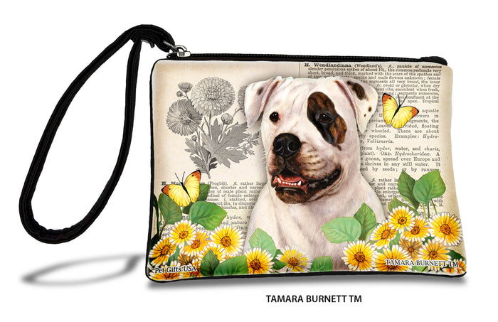 American Bulldog Brindle And White Zippees Pet Pouch