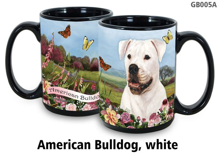 American Bulldog Brindle & White - Garden Party Fun Mug 15 oz