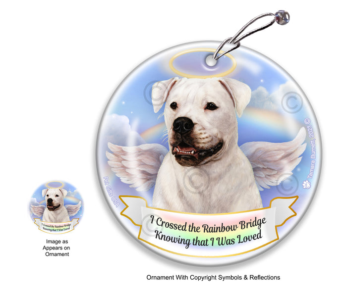 American Bulldog Rainbow Bridge Memorial Ornament