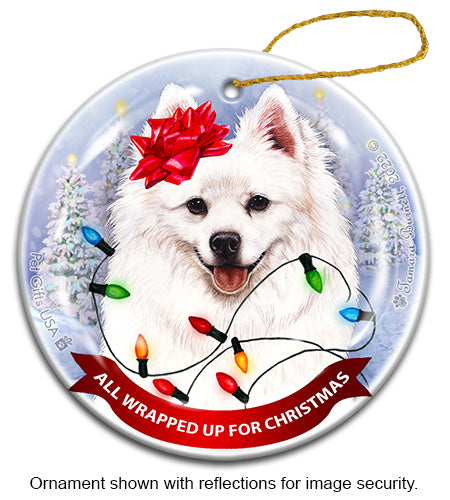 American Eskimo All Wrapped Up Ornament