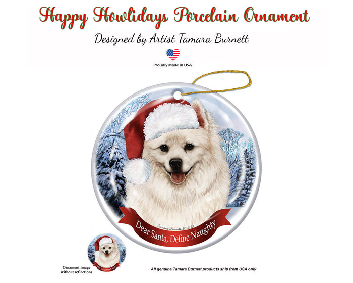 American Eskimo - Dear Santa, Define Naughty Christmas Ornament