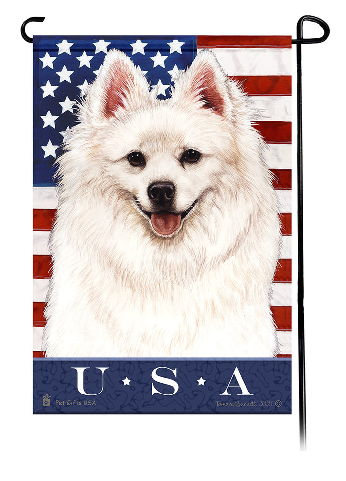 American Eskimo True Blue Garden Flags