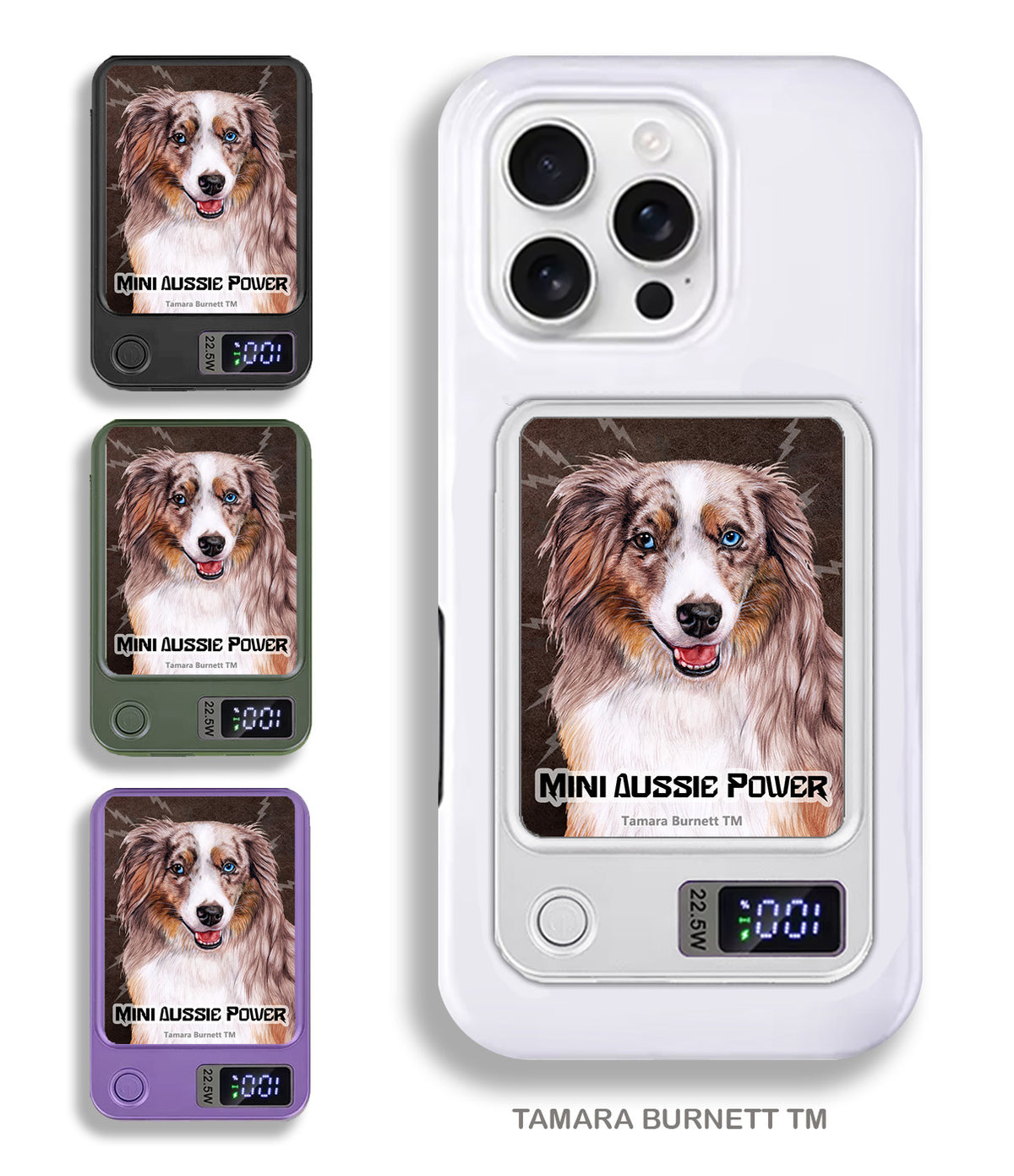 American Shepherd Red Merle (Aussie Mini) Phone Bank Wireless Charger