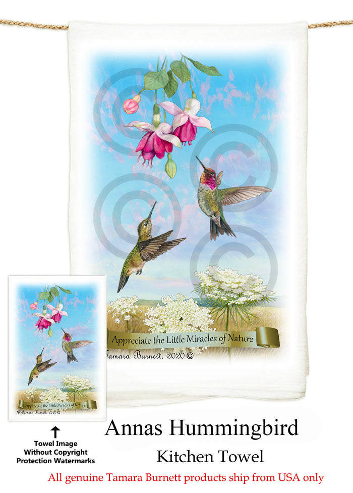 Anna's Hummingbird Flour Sack Towel