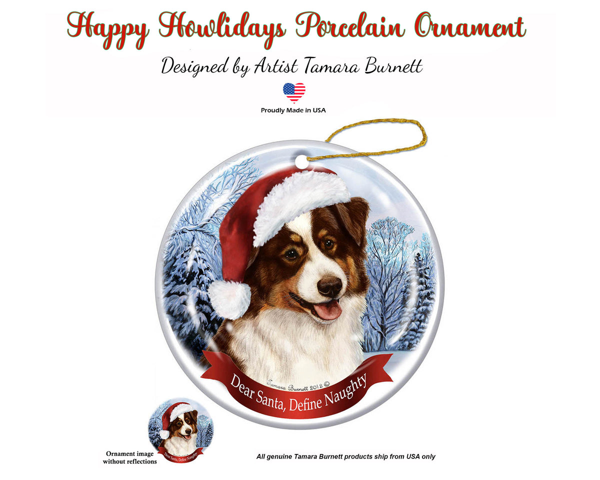 Australian Shepherd Red Tri Ornament