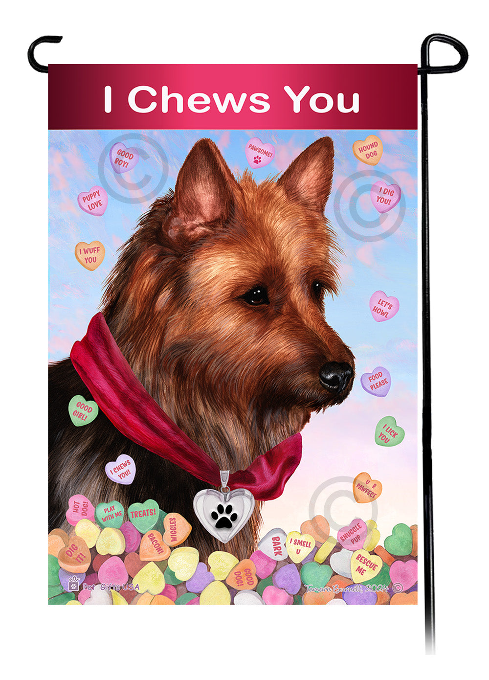 Australian Terrier Valentine Sweetheart Garden Flags