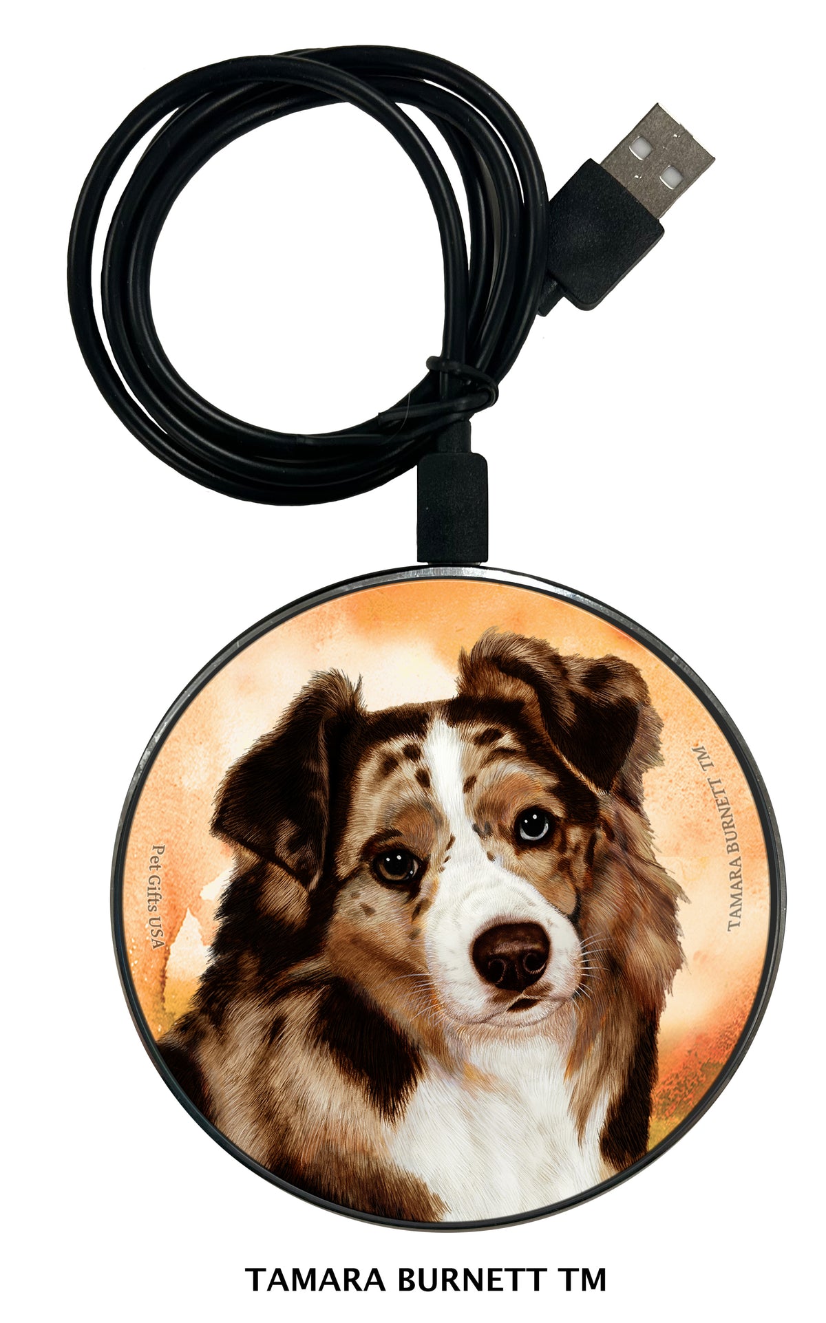 Australian Shepherd Red Merle Zoomies Wireless Charger