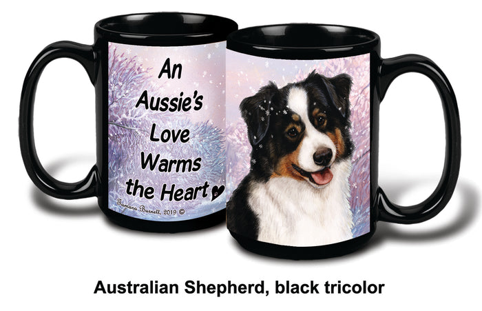 Australian Shepherd Black Tri Winter Mug 15 oz