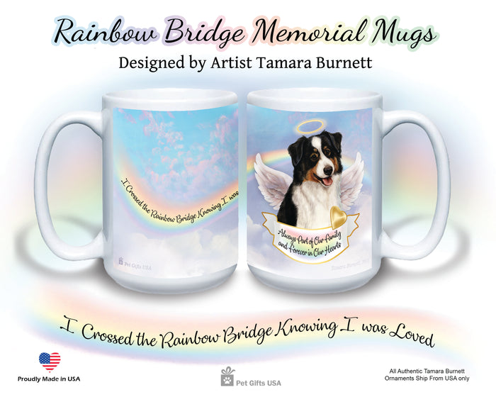 Australian Shepherd Black Tri Memorial Mug 15 oz