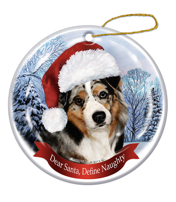 Australian Shepherd - Dear Santa, Define Naughty Christmas Ornament