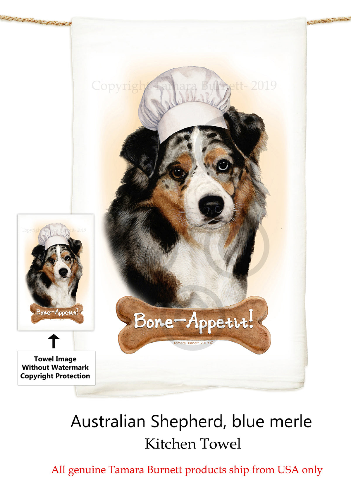 Australian Shepherd Flour Sack Towel