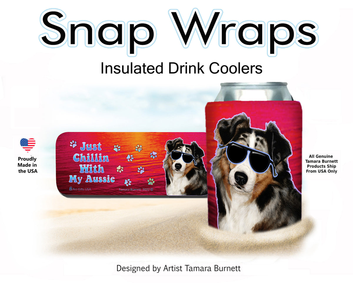 Australian Shepherd Blue Merle Snap Wrap Cozy