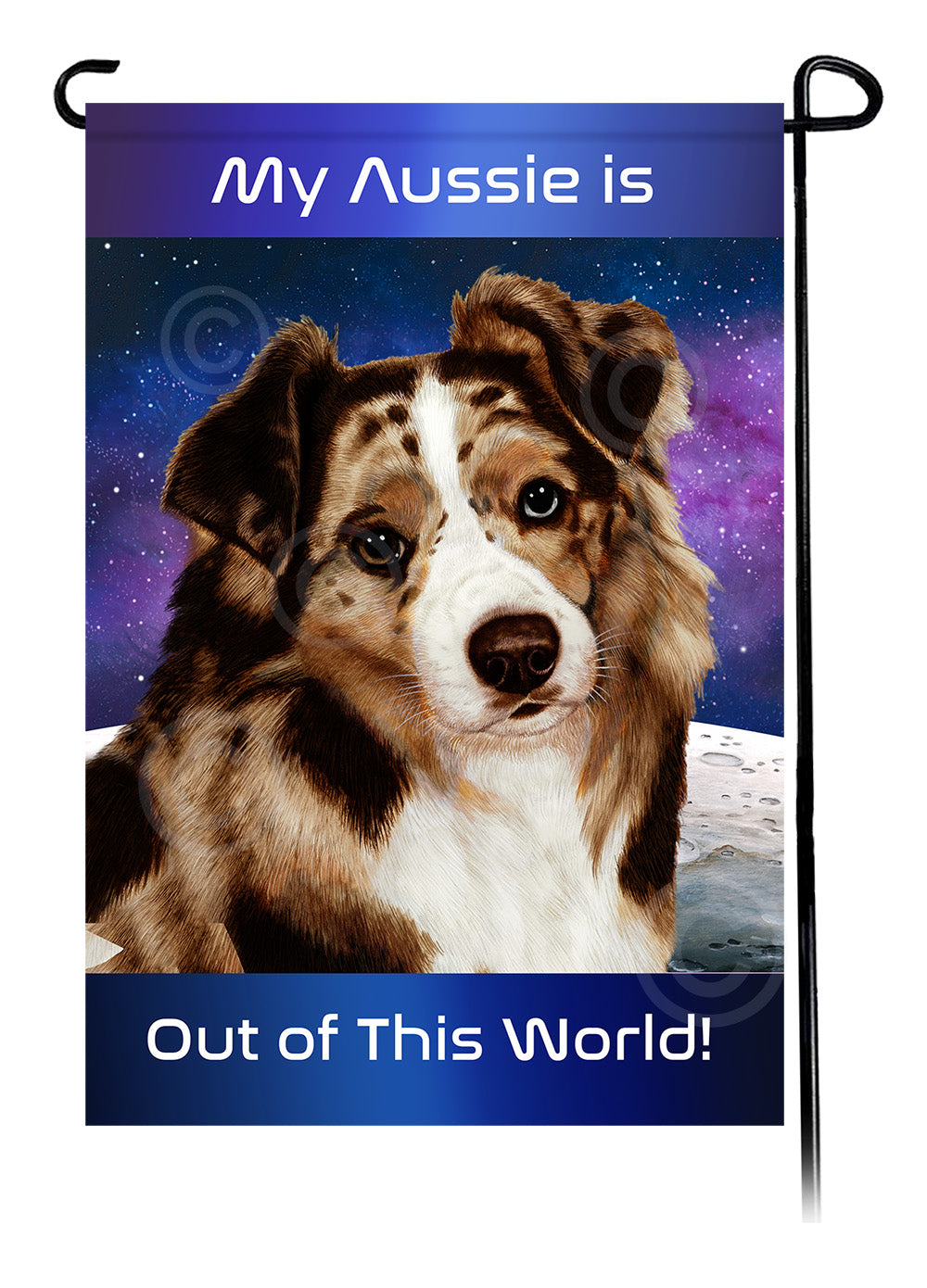 Australian Shepherd Out Of This World - Garden Flag