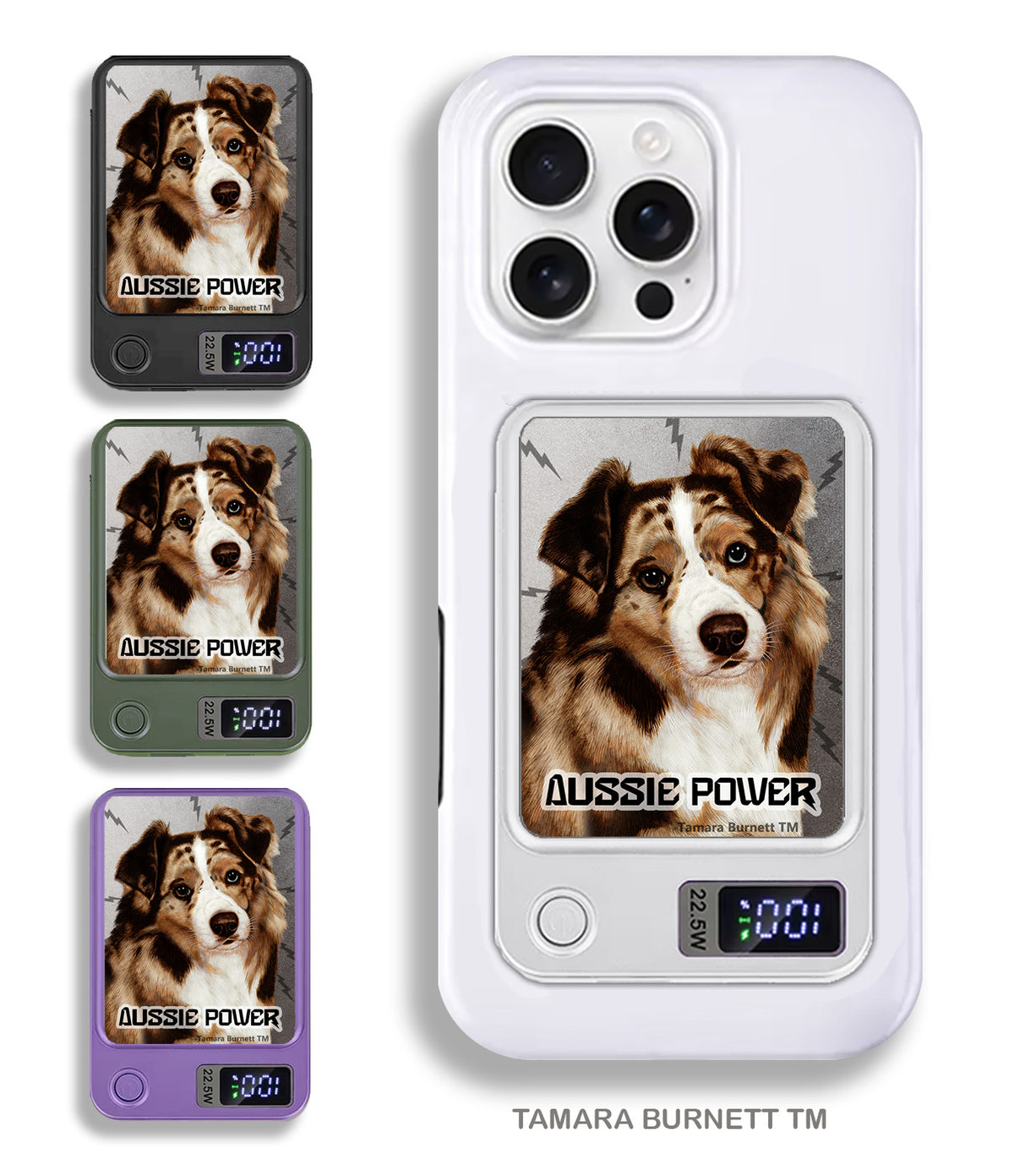 Australian Shepherd Red Merle Phone Bank Wireless Charger