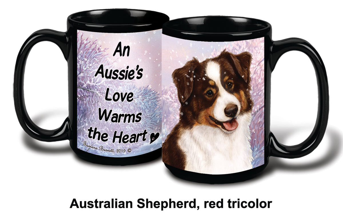 Australian Shepherd Red Tri Winter Mug 15 oz