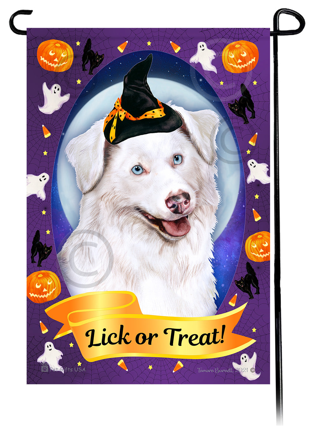 Australian Shepherd Halloween Howls - Garden Flag