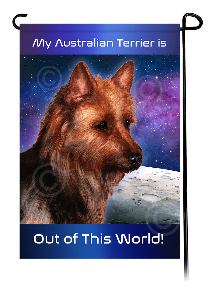 Australian Terrier Out Of This World Garden Flags