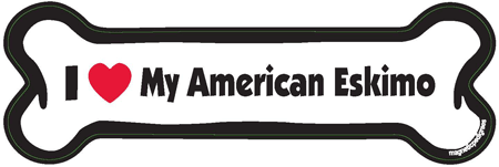 American Eskimo Bone Shaped Magnets