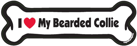 Bearded Collie Bone Shaped Magnets