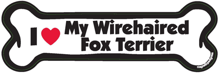 Wirehaired Fox Terrier Bone Shaped Magnets
