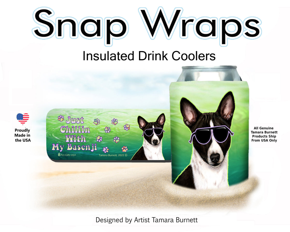Basenji Black and White Snap Wrap Cozy