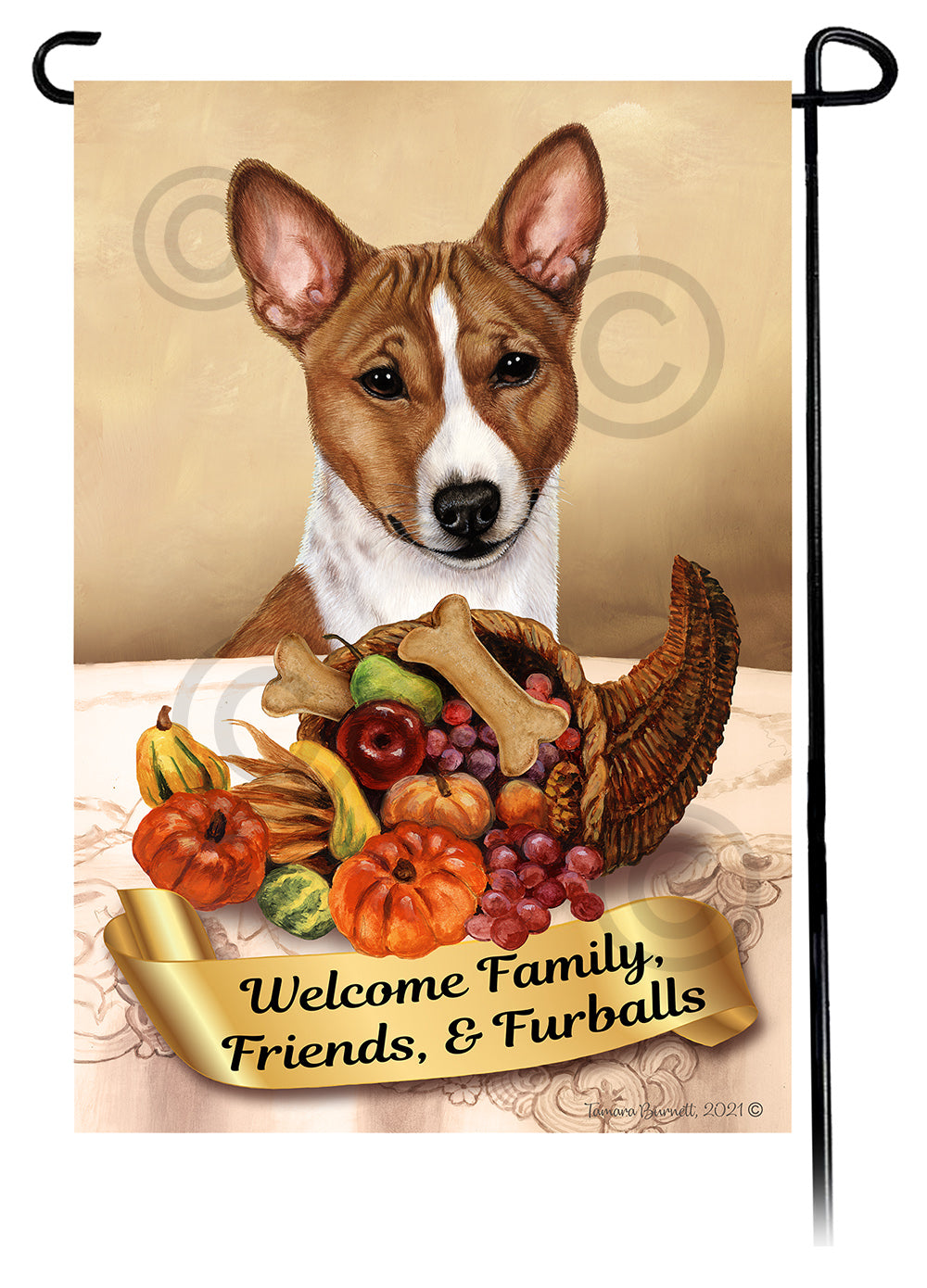 Basenji Thanksgiving - Garden Flag