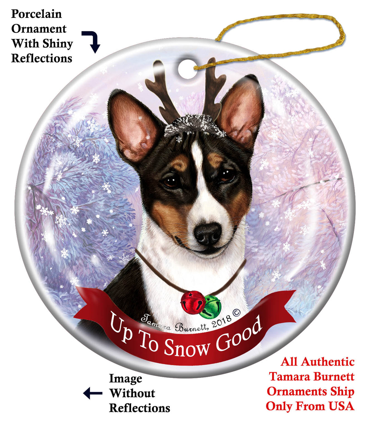 Basenji Tricolor Ornament