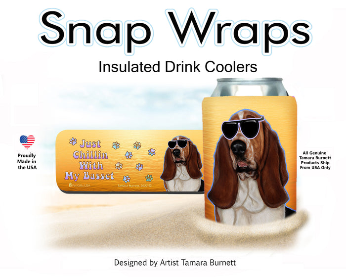 Basset Hound Brown and White Snap Wrap Cozy