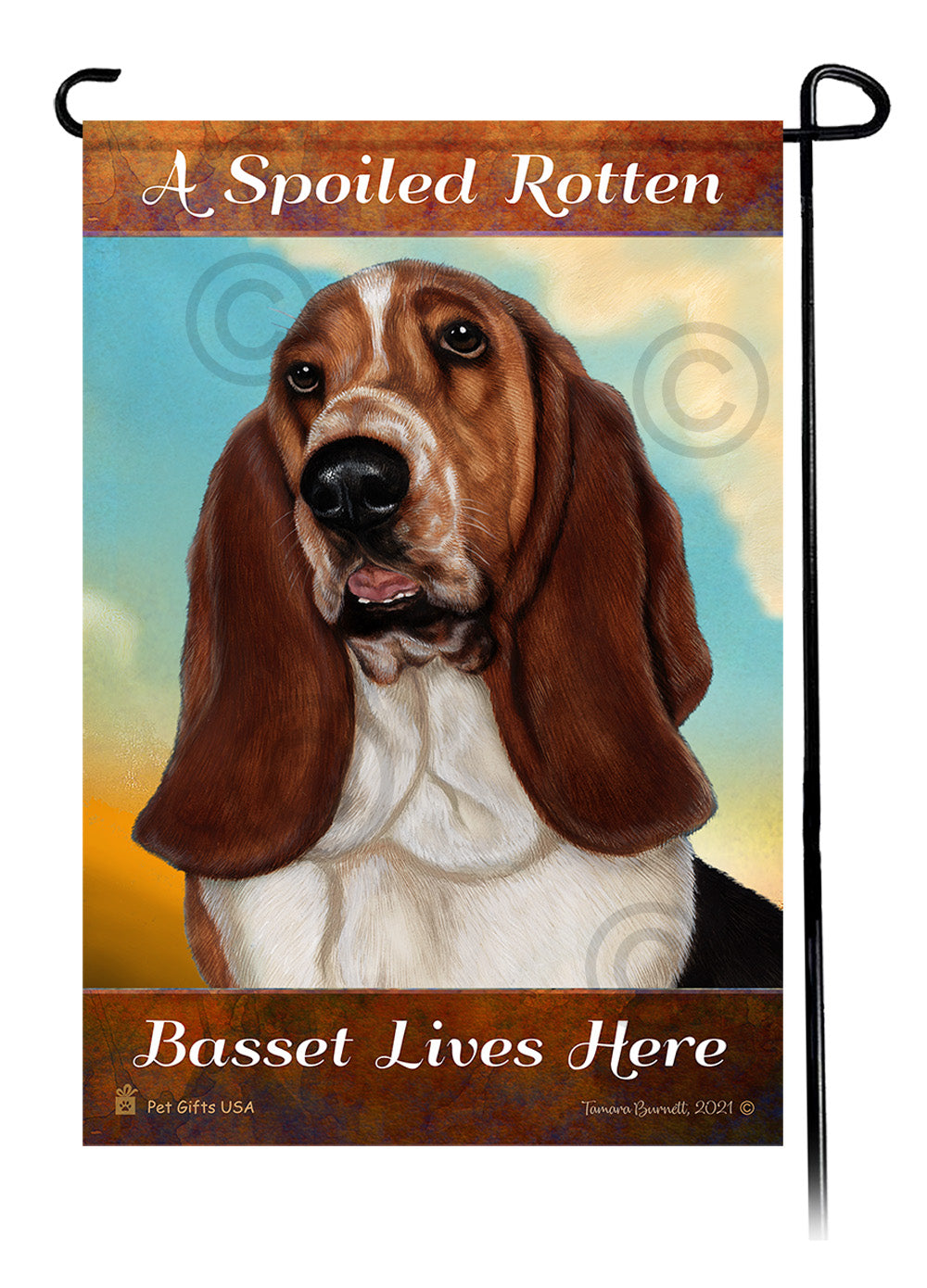Basset Hound Spoiled Rotten Garden Flags