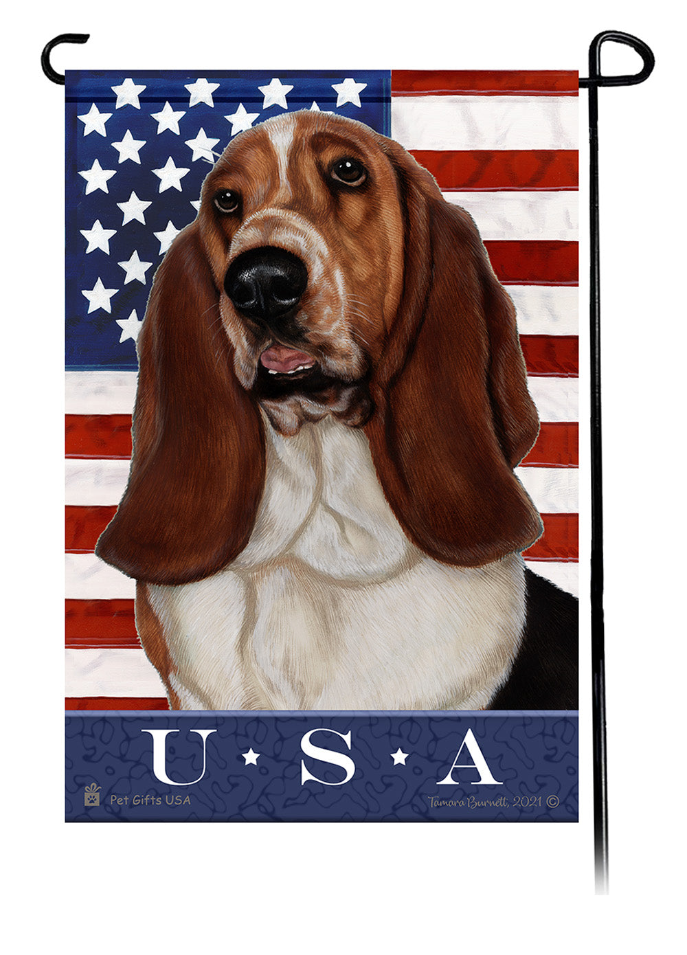 Basset Hound True Blue Garden Flags