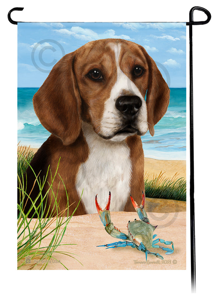 Beagle Summer Flowers Garden Flag