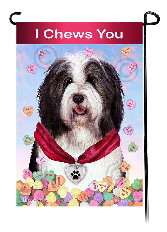 Bearded Collie Valentine Sweetheart Garden Flags