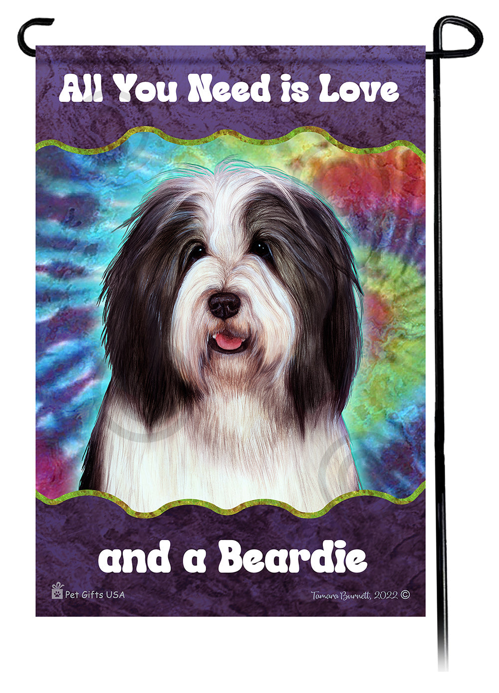 Bearded Collie All You Need Is Love Garden Flags