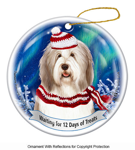 Bearded Collie Light Liver and White Ornament
