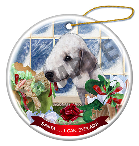 Bedlington Terrier - Santa I Can Explain Ornament
